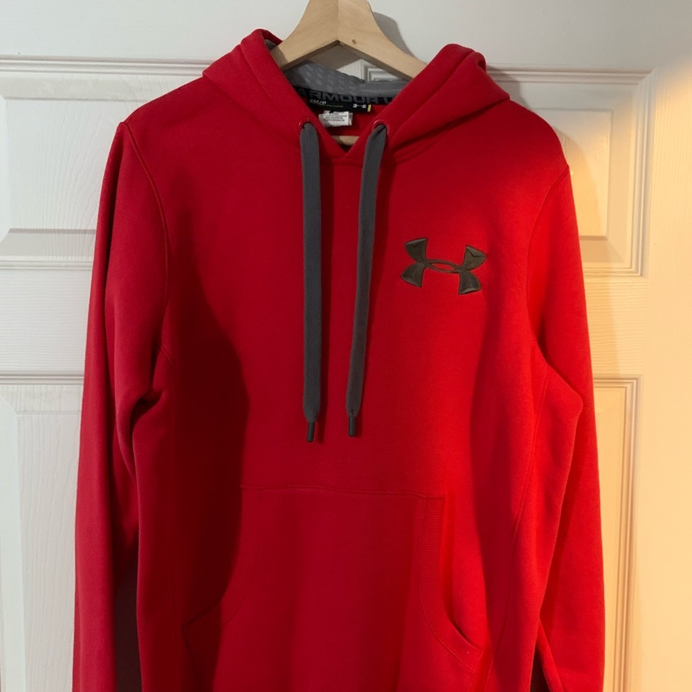 Under Armour hoodie, red, small loose fit